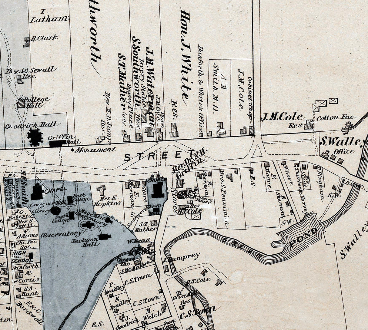 1876 Town Map of Williamstown Massachusetts