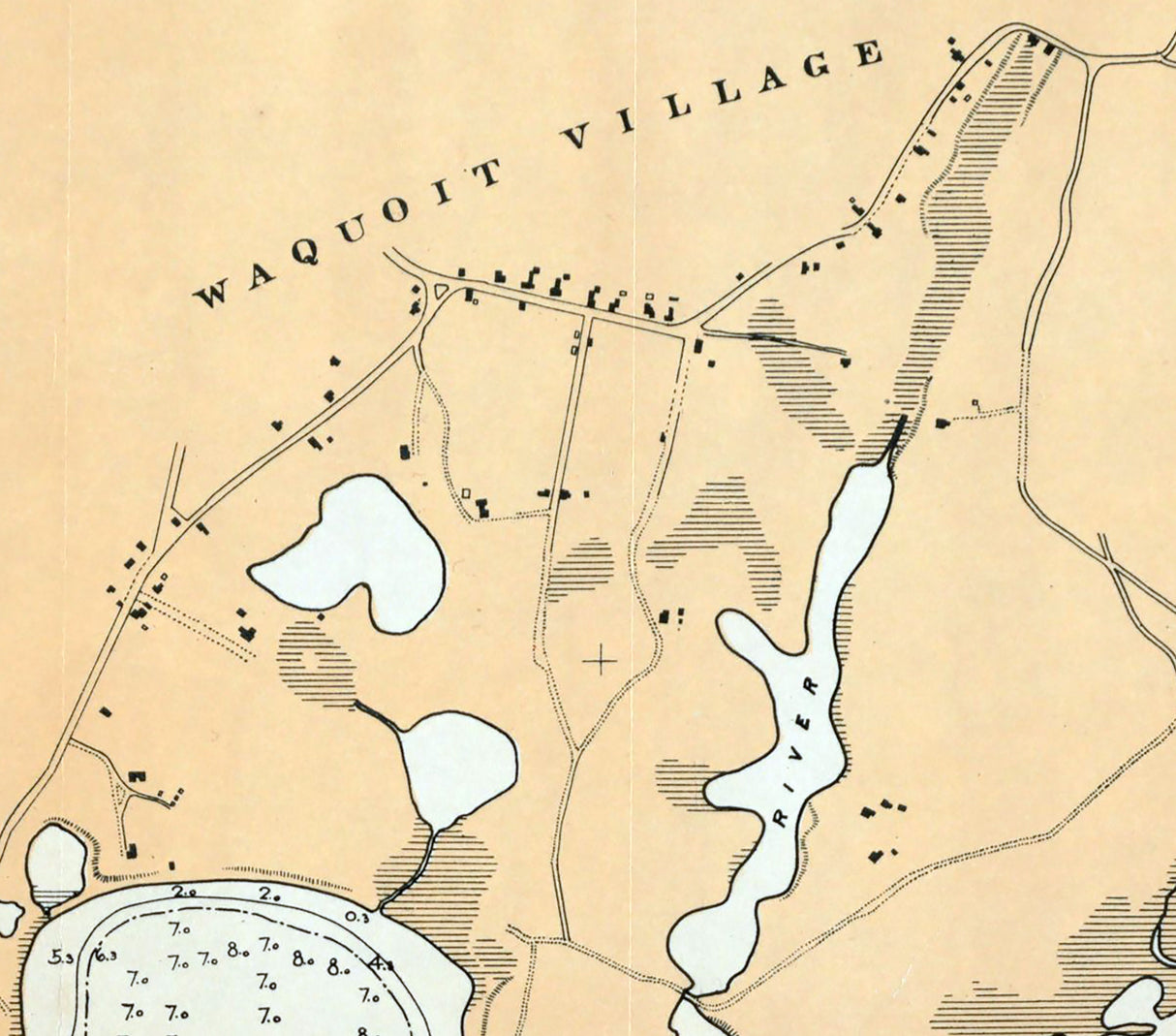 1900 Map of Waquoit Bay Falmouth Massachusetts