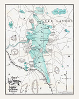 1890 Map of Lake Sunapee New Hampshire