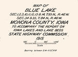 1915 Map of Blue Lake Monona County Iowa