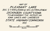 1915 Map of Pleasant Lake Dickinson County Iowa