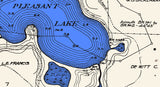 1915 Map of Pleasant Lake Dickinson County Iowa