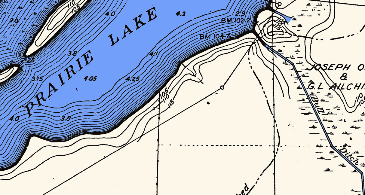 1915 Map of Prairie Lake Dickinson County Iowa