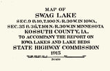 1915 Map of Swag Lake Kossuth County Iowa Burt Lake