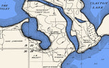 1916 Map of Tuttle Lake Martin County Minnesota & Emmet County Iowa