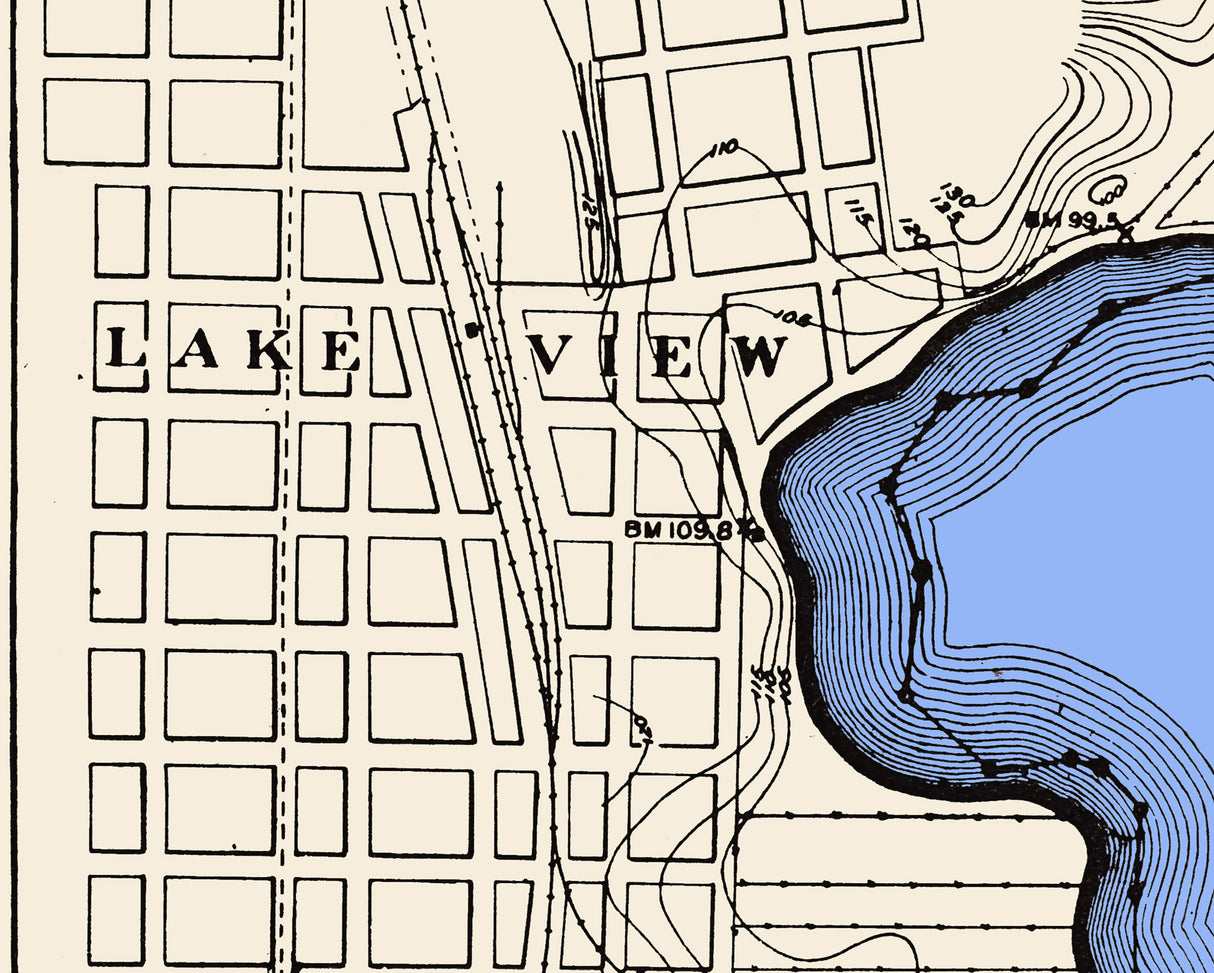 1916 Map of Wall Lake Sac County Iowa Lake View