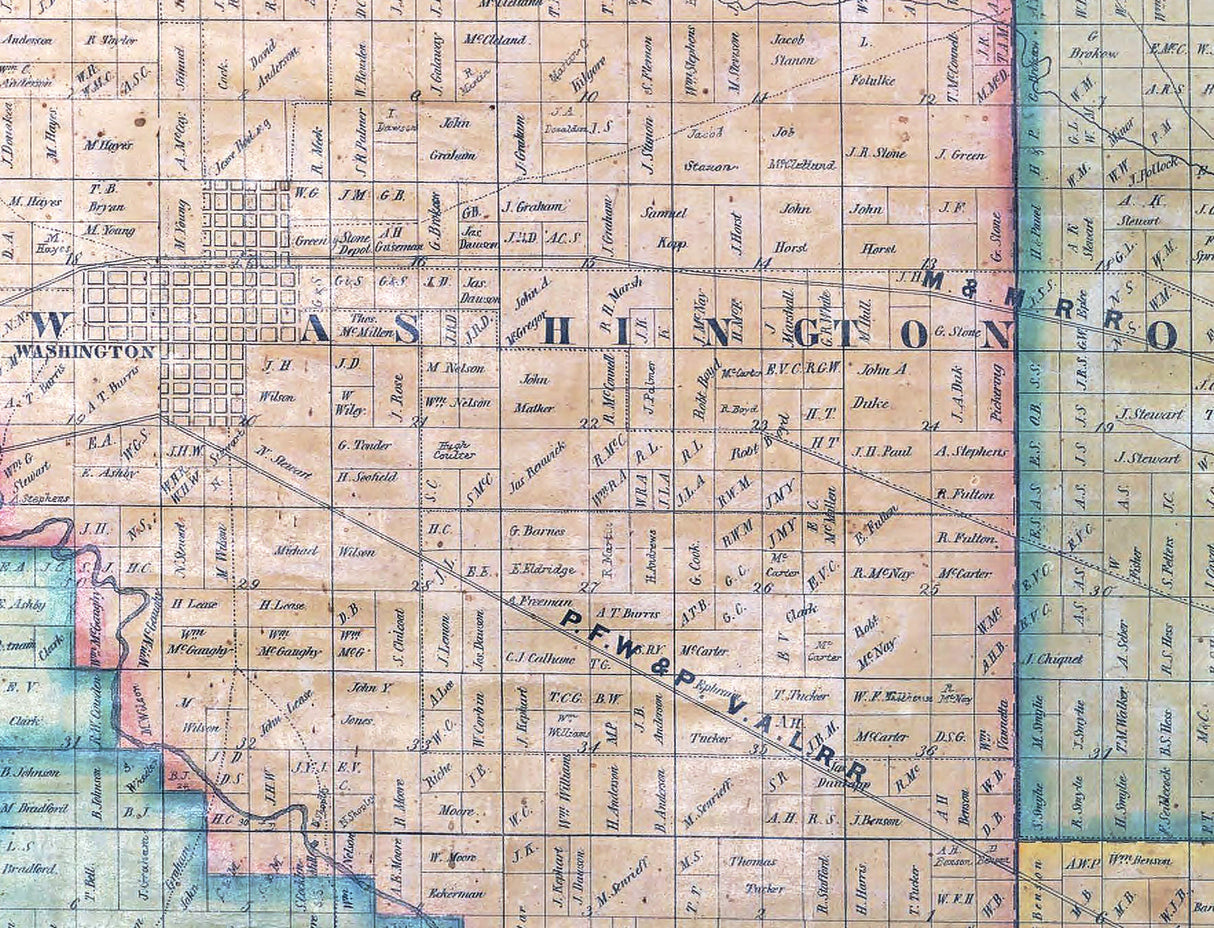 1859 Map of Washington County Iowa