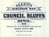 1898 Map of Council Bluffs Iowa