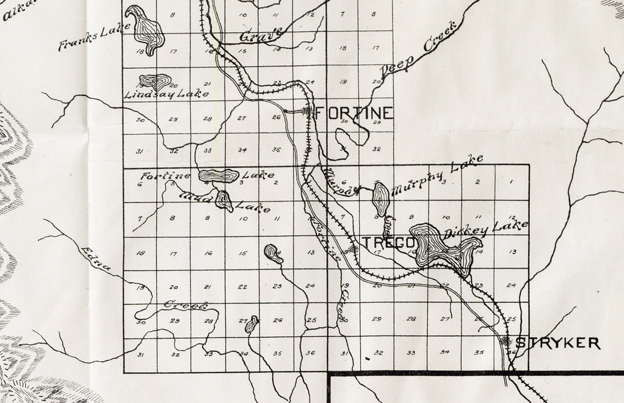 1910 Map of Lincoln County Montana