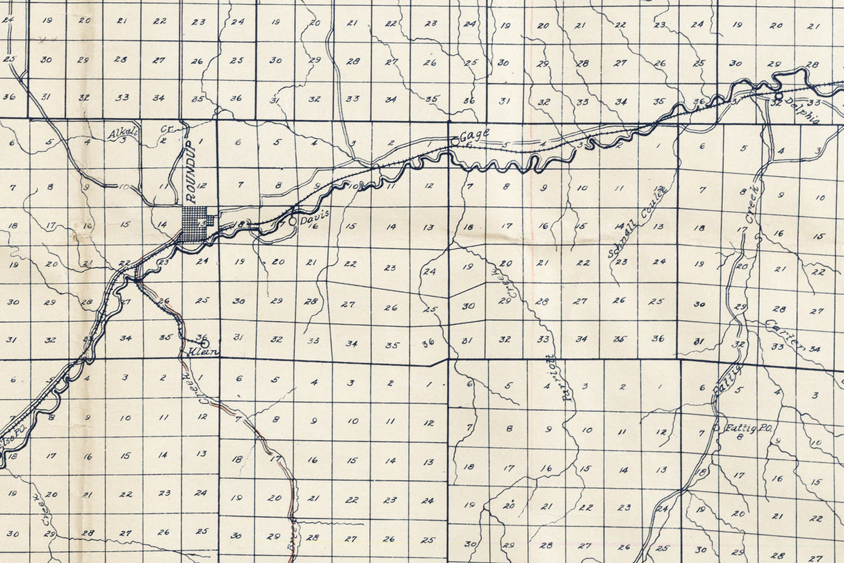 1911 Map of Musselshell County Montana