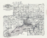 1923 Map of Brooklyn Township Green Lake County Wisconsin
