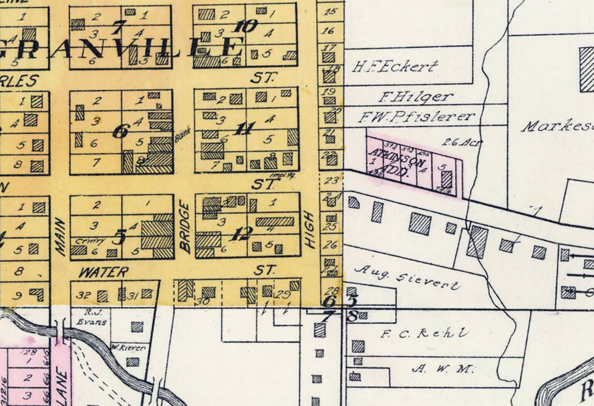 1923 Town Map of Markesan Green Lake County Wisconsin