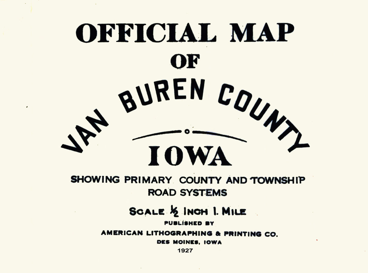 1927 Map of Van Buren County Iowa