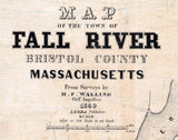 1850 Town Map of Fall River Bristol County Massachusetts