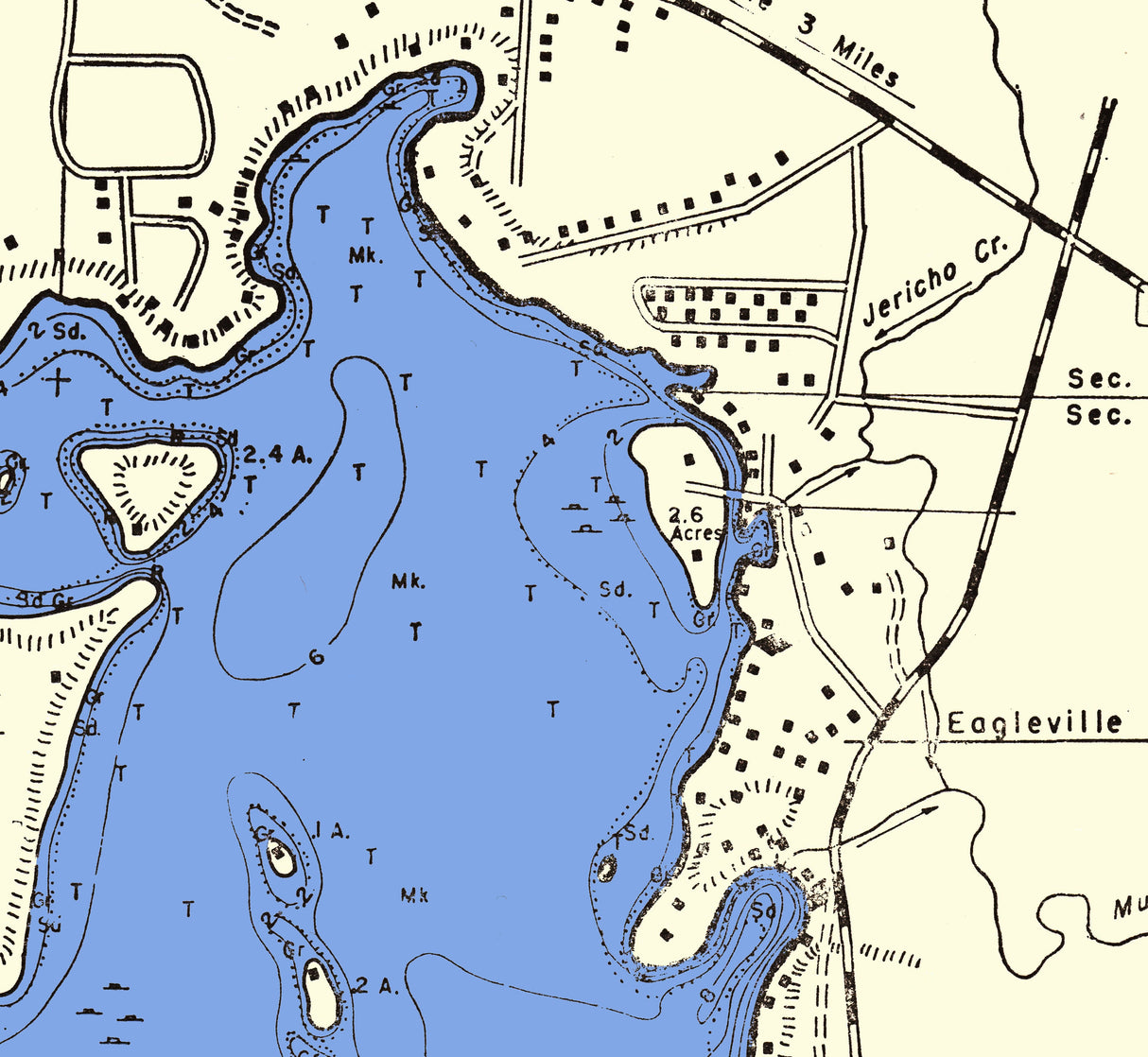 1970 Map of Eagle Springs Lake Waukesha County Wisconsin