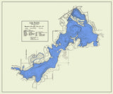 1970 Map of Lake Beulah Walworth County Wisconsin