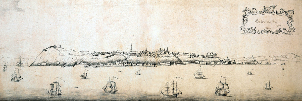 1760 Panoramic Map of Halifax Nova Scotia