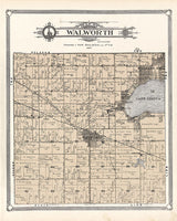 1907 Map of Walworth Township Walworth County Wisconsin