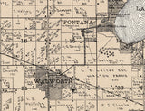 1907 Map of Walworth Township Walworth County Wisconsin
