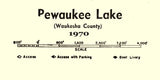 1970 Map of Pewaukee Lake Waukesha County Wisconsin