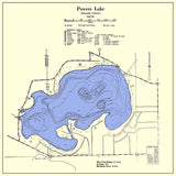 1970 Map of Powers Lake Kenosha County Wisconsin