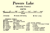 1970 Map of Powers Lake Kenosha County Wisconsin
