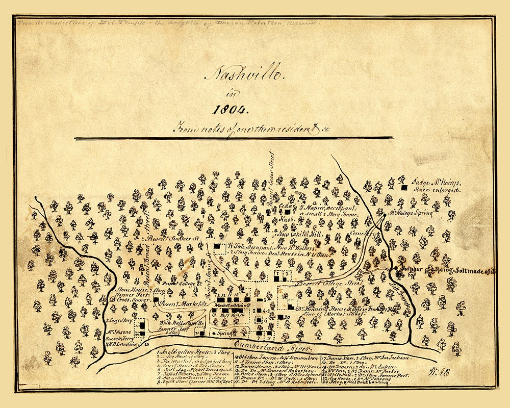 1804 Map of Nashville Tennessee