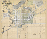 1907 Town Map of Delavan Walworth County Wisconsin