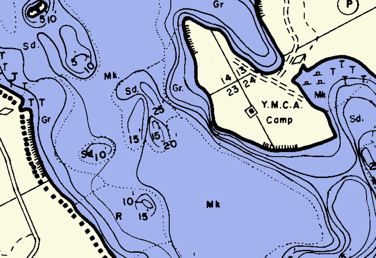 1964 Map of Wapogasset Lake Polk County Wisconsin