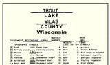 1969 Map of Trout Lake Vilas County Wisconsin