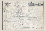 1838 Town Map of Augusta Maine