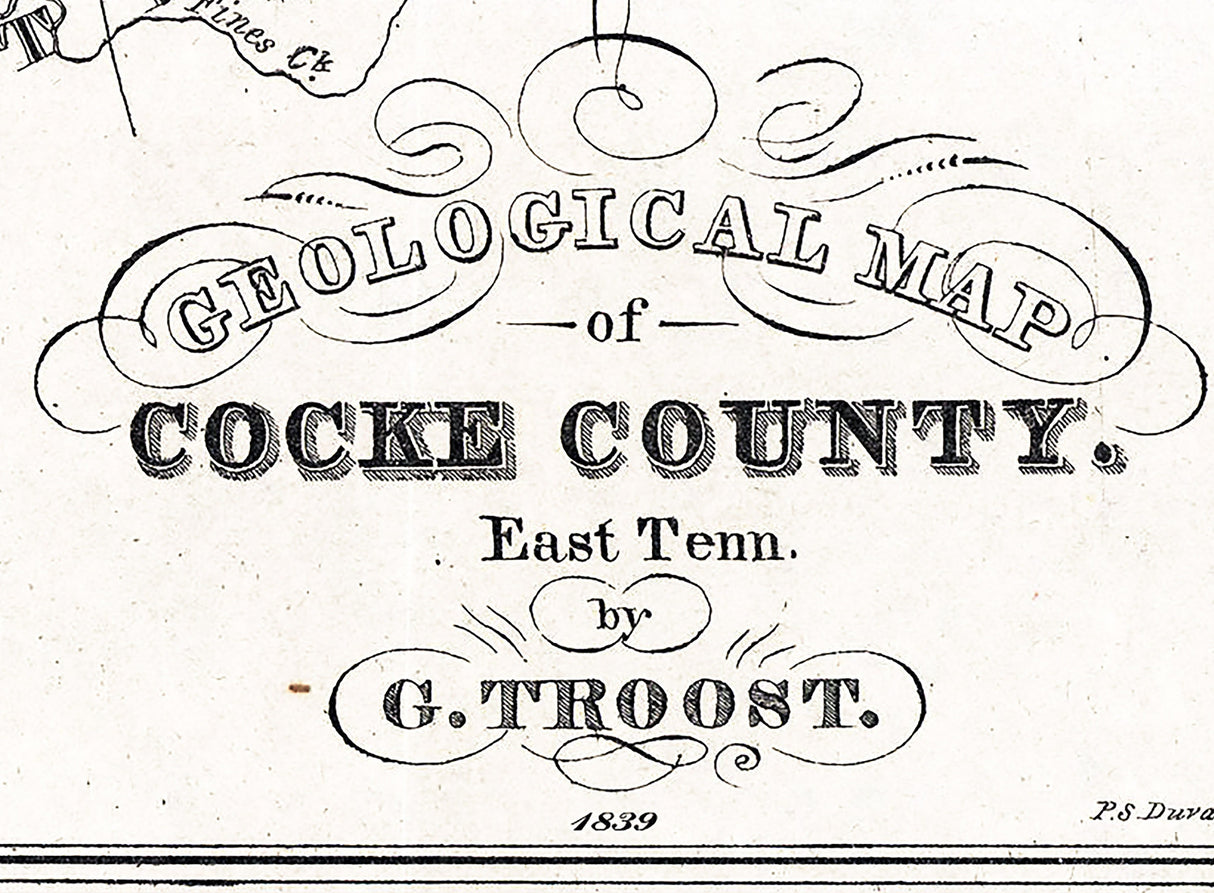 1839 Map of Cocke County Tennessee