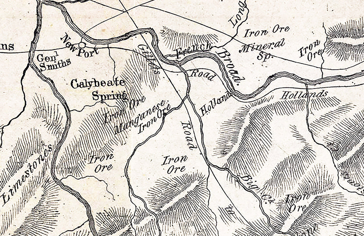 1839 Map of Cocke County Tennessee