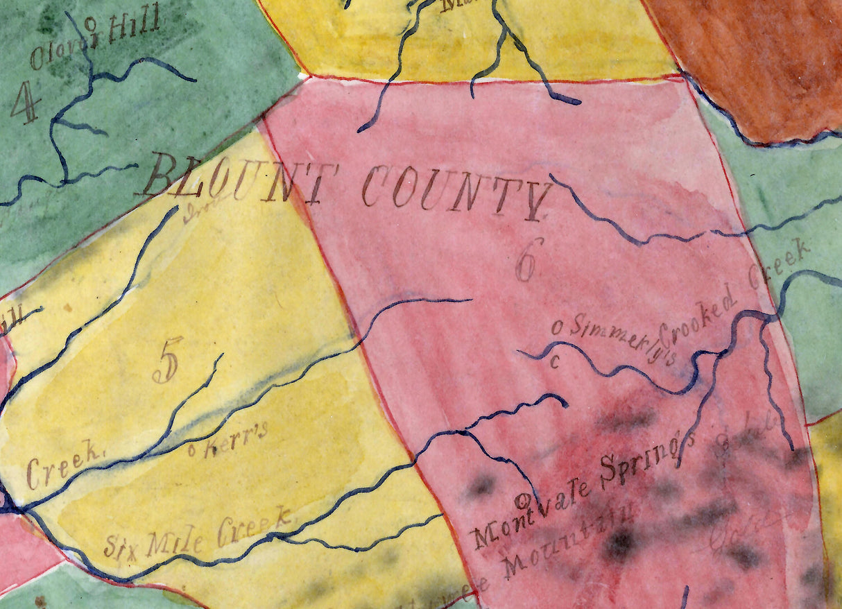 1870 Map of Blount County Tennessee