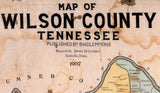 1907 Map of Wilson County Tennessee