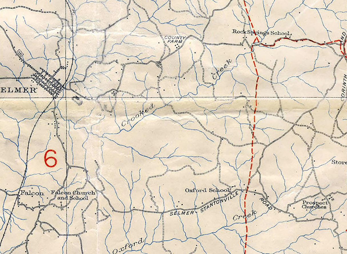 1916 Map of McNairy County Tennessee