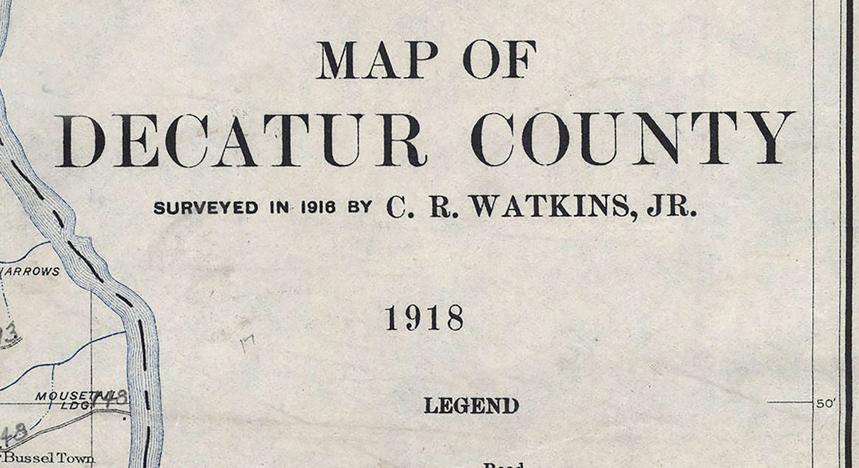 1918 Map of Decatur County Tennessee