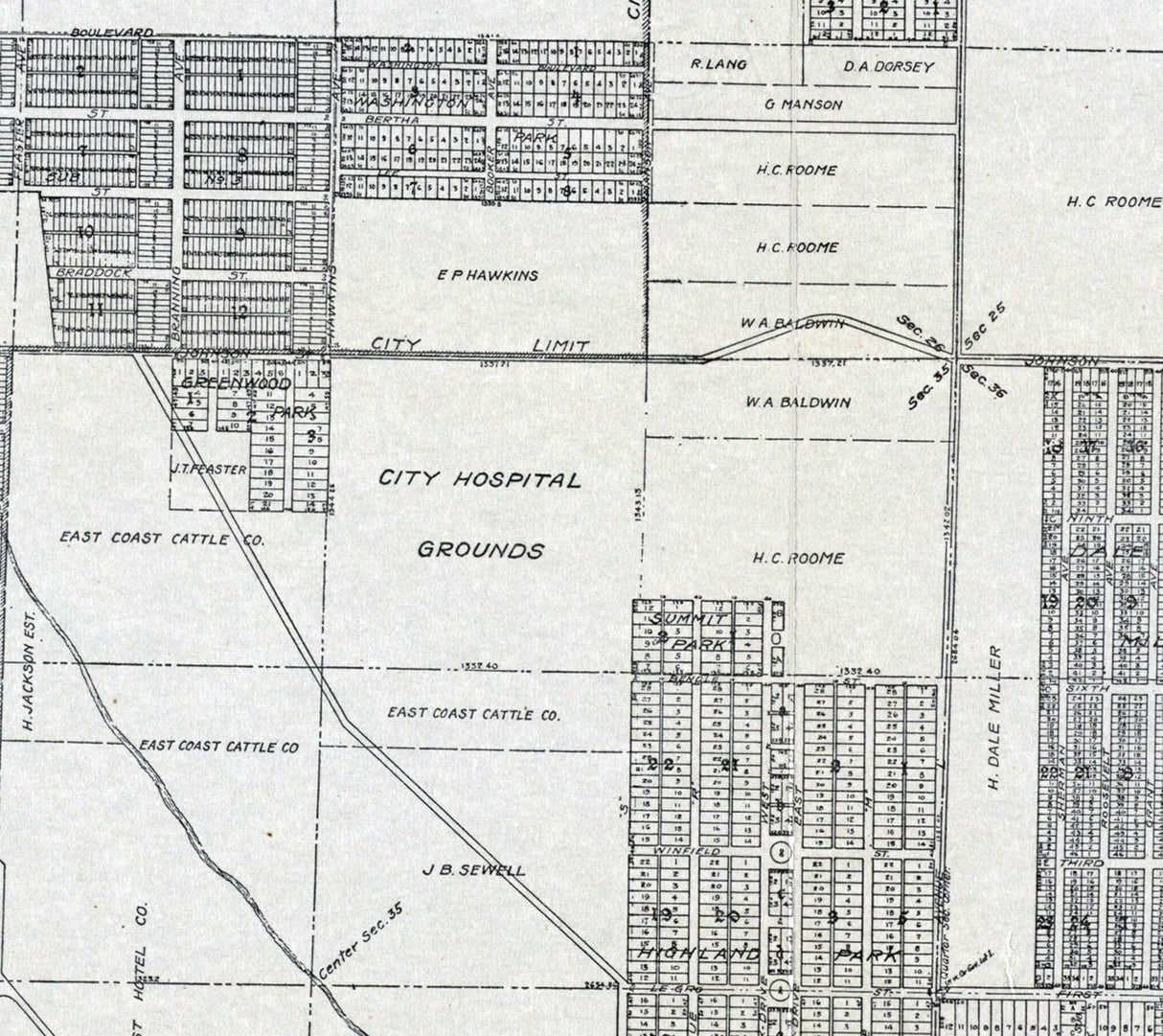 1918 Map of Miami Florida