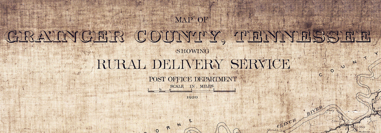 1920 Map of Grainger County Tennessee