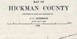 1926 Map of Hickman County Tennessee