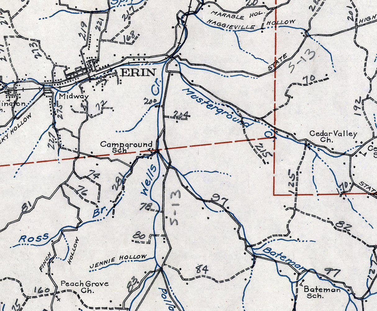 1931 Map of Houston County Tennessee