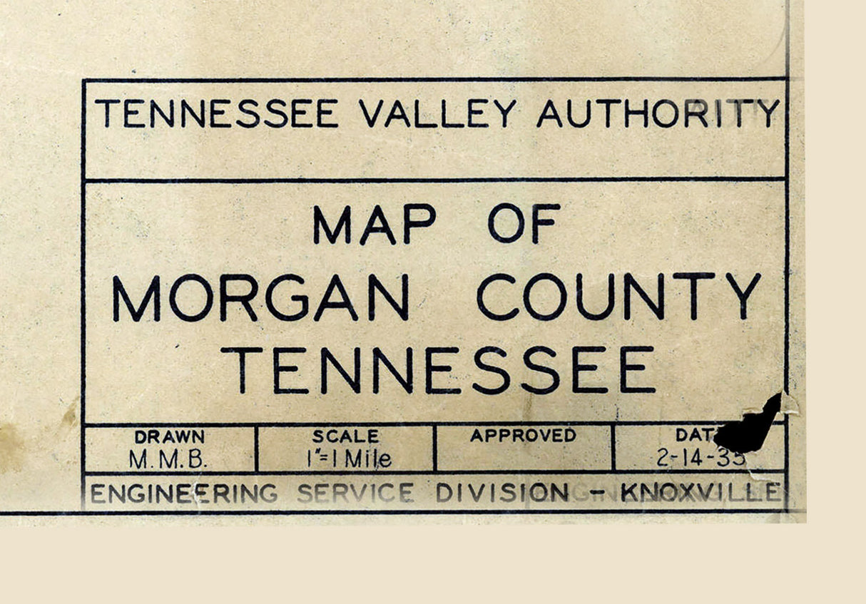 1935 Map of Morgan County Tennessee