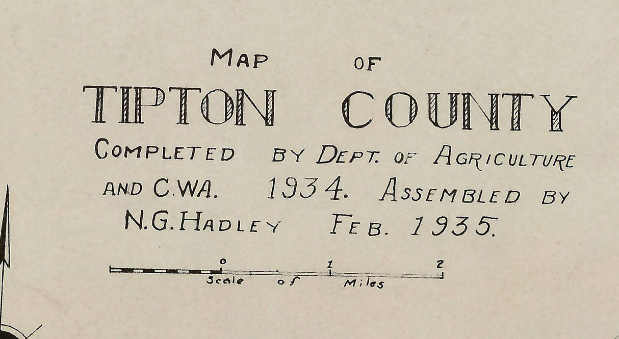 1935 Map of Tipton County Tennessee