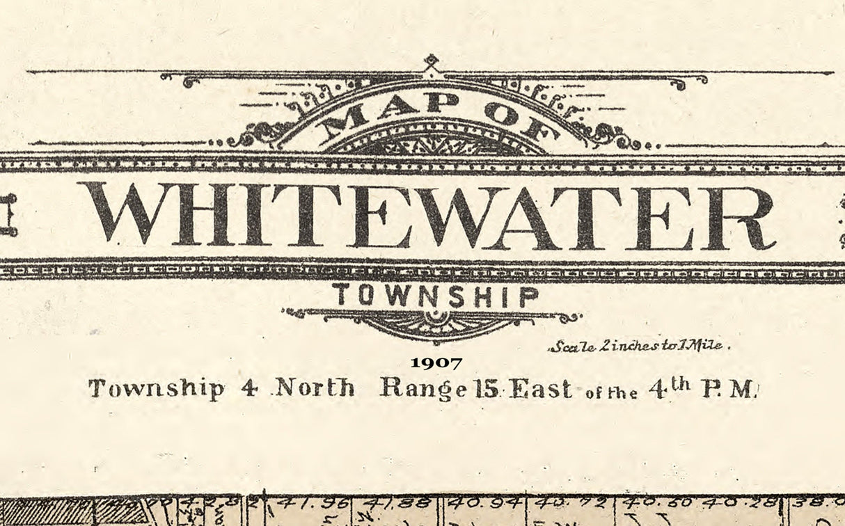 1907 Map of Whitewater Township Walworth County Wisconsin