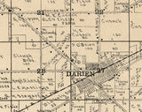 1907 Map of Darien Township Walworth County Wisconsin