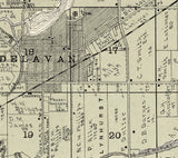 1907 Map of Delavan Township Walworth County Wisconsin