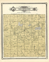 1907 Map of Richmond Township Walworth County Wisconsin