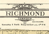 1907 Map of Richmond Township Walworth County Wisconsin