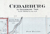 1915 Map of Cedarburg Ozaukee County Wisconsin
