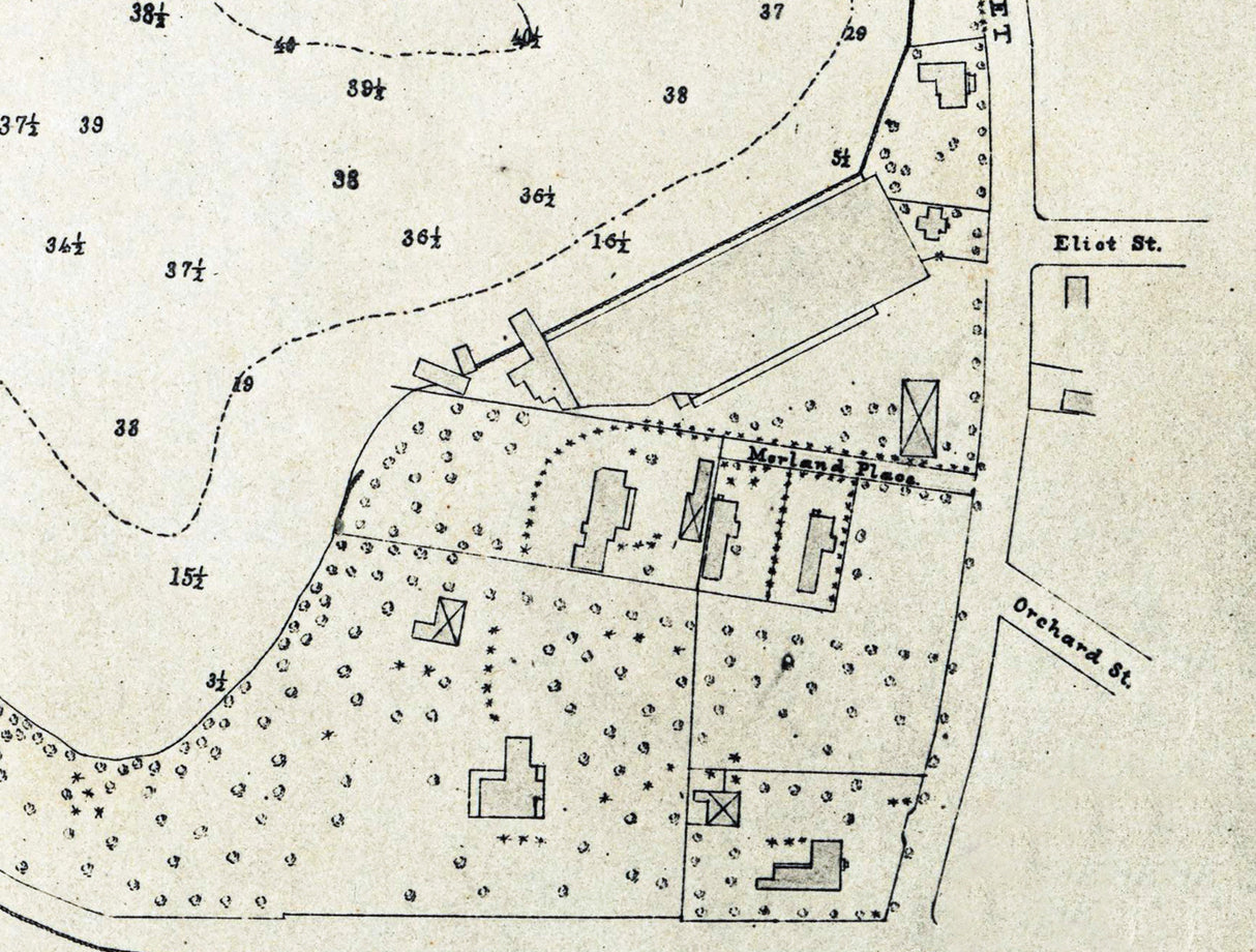 1876 Map of Jamaica Pond Boston Massachusetts